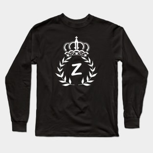 Monogram Art Letter Crown Z Long Sleeve T-Shirt